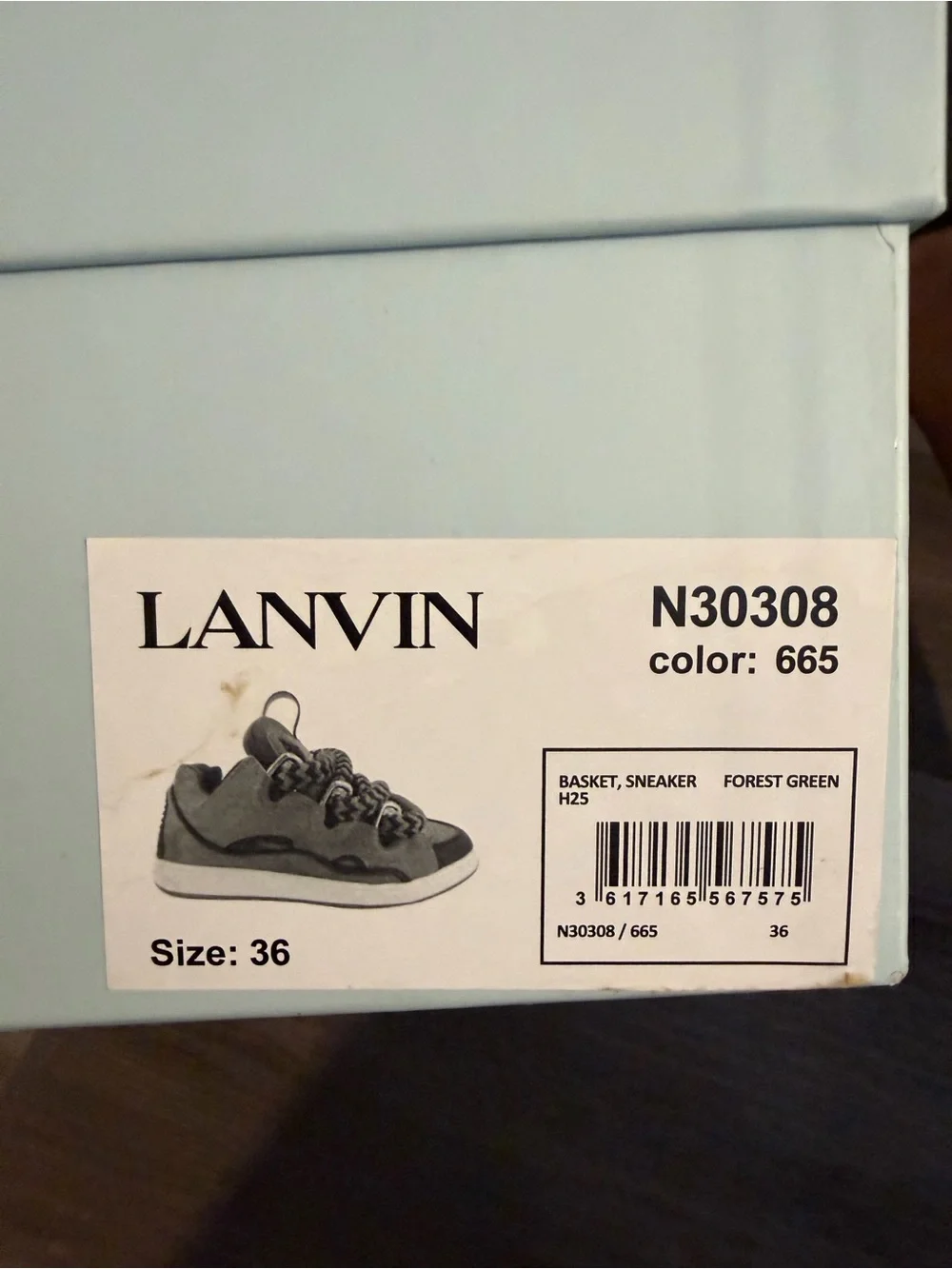 Lanvin Kids Olive Green and Black Low-Top Sneakers